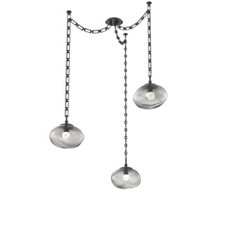 Nova Round 3pc Swag Multi-Pendant Chain (LED) (1289|SNB0068-03-MB-FS-CH3-L1)