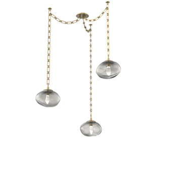 Nova Round 3pc Swag Multi-Pendant Chain (LED) (1289|SNB0068-03-GB-GS-CH3-L1)