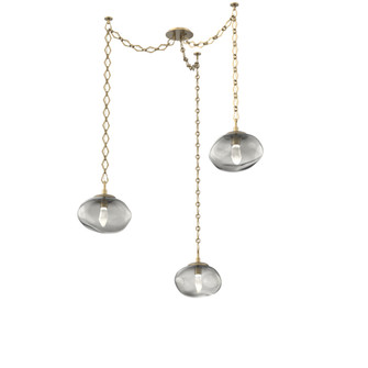 Nova Round 3pc Swag Multi-Pendant Chain (LED) (1289|SNB0068-03-GB-GS-CH1-L3)