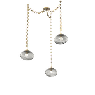 Nova Round 3pc Swag Multi-Pendant Chain (LED) (1289|SNB0068-03-GB-FS-CH2-L3)