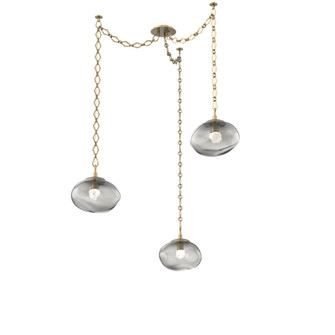 Nova Round 3pc Swag Multi-Pendant Chain (LED) (1289|SNB0068-03-GB-FS-CH1-L3)