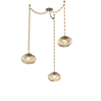 Nova Round 3pc Swag Multi-Pendant Chain (LED) (1289|SNB0068-03-GB-FB-CH2-L1)