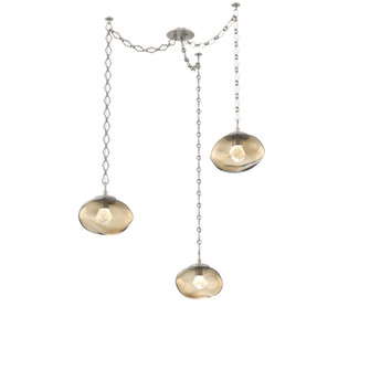 Nova Round 3pc Swag Multi-Pendant Chain (LED) (1289|SNB0068-03-BS-ZB-CH1-L3)