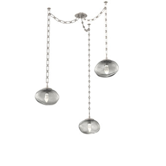 Nova Round 3pc Swag Multi-Pendant Chain (LED) (1289|SNB0068-03-BS-GS-CH3-L1)