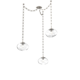 Nova Round 3pc Swag Multi-Pendant Chain (LED) (1289|SNB0068-03-BS-FC-CH3-L1)