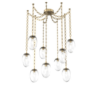 Meteo Round 9pc Swag Multi-Pendant Chain (LED) (1289|SNB0067-09-GB-GC-CH2-L3)
