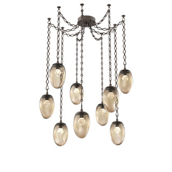 Meteo Round 9pc Swag Multi-Pendant Chain (LED) (1289|SNB0067-09-FB-ZB-CH1-L3)