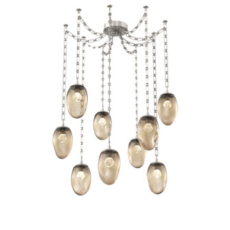Meteo Round 9pc Swag Multi-Pendant Chain (LED) (1289|SNB0067-09-BS-ZB-CH3-L3)
