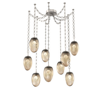 Meteo Round 9pc Swag Multi-Pendant Chain (LED) (1289|SNB0067-09-BS-ZB-CH2-L3)