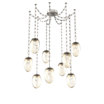 Meteo Round 9pc Swag Multi-Pendant Chain (LED) (1289|SNB0067-09-BS-ZA-CH3-L3)
