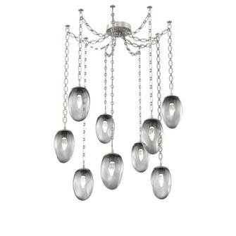 Meteo Round 9pc Swag Multi-Pendant Chain (LED) (1289|SNB0067-09-BS-GS-CH2-L1)