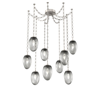Meteo Round 9pc Swag Multi-Pendant Chain (LED) (1289|SNB0067-09-BS-GS-CH1-L3)