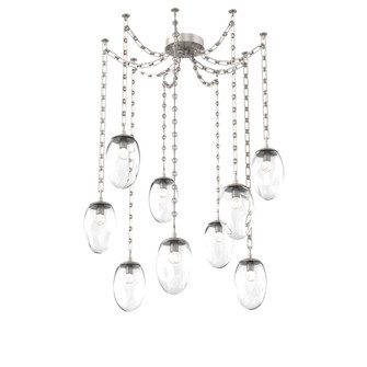 Meteo Round 9pc Swag Multi-Pendant Chain (LED) (1289|SNB0067-09-BS-FC-CH3-L1)