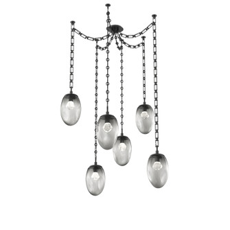 Meteo Round 6pc Swag Multi-Pendant Chain (LED) (1289|SNB0067-06-MB-ZS-CH3-L3)
