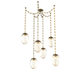 Meteo Round 6pc Swag Multi-Pendant Chain (LED) (1289|SNB0067-06-GB-FA-CH3-L3)