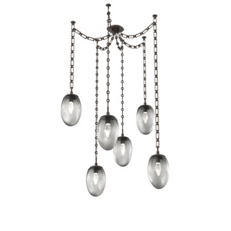 Meteo Round 6pc Swag Multi-Pendant Chain (LED) (1289|SNB0067-06-FB-GS-CH3-L3)