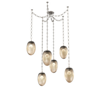 Meteo Round 6pc Swag Multi-Pendant Chain (LED) (1289|SNB0067-06-BS-ZB-CH1-L3)