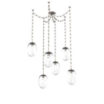 Meteo Round 6pc Swag Multi-Pendant Chain (LED) (1289|SNB0067-06-BS-GC-CH3-L1)