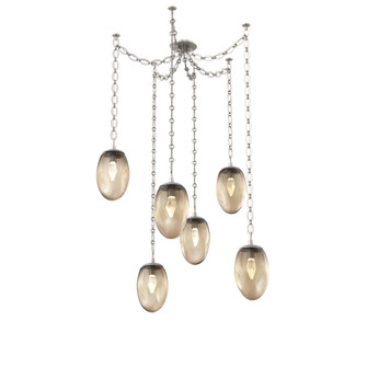 Meteo Round 6pc Swag Multi-Pendant Chain (LED) (1289|SNB0067-06-BS-GB-CH2-L3)