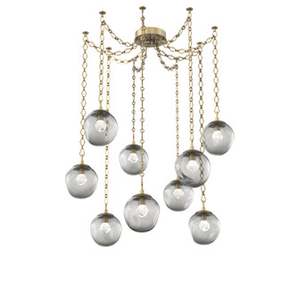 Aster Round 9pc Swag Multi-Pendant Chain (LED) (1289|SNB0066-09-GB-ZS-CH1-L1)