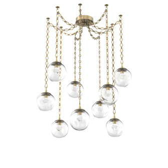 Aster Round 9pc Swag Multi-Pendant Chain (LED) (1289|SNB0066-09-GB-ZC-CH1-L1)