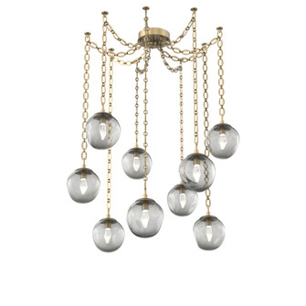 Aster Round 9pc Swag Multi-Pendant Chain (LED) (1289|SNB0066-09-GB-GS-CH2-L3)