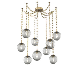 Aster Round 9pc Swag Multi-Pendant Chain (LED) (1289|SNB0066-09-GB-GS-CH1-L3)