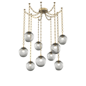 Aster Round 9pc Swag Multi-Pendant Chain (LED) (1289|SNB0066-09-GB-FS-CH2-L3)