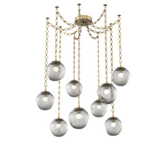 Aster Round 9pc Swag Multi-Pendant Chain (LED) (1289|SNB0066-09-GB-FS-CH1-L3)