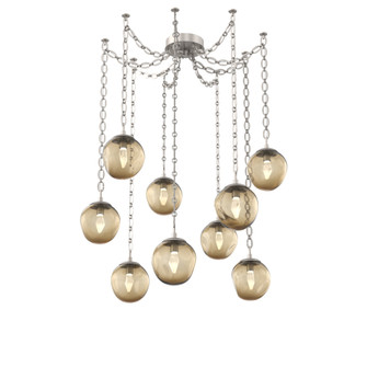 Aster Round 9pc Swag Multi-Pendant Chain (LED) (1289|SNB0066-09-BS-GB-CH2-L3)