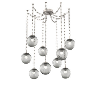 Aster Round 9pc Swag Multi-Pendant Chain (LED) (1289|SNB0066-09-BS-FS-CH3-L3)