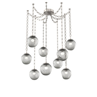 Aster Round 9pc Swag Multi-Pendant Chain (LED) (1289|SNB0066-09-BS-FS-CH2-L3)