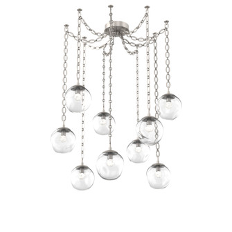 Aster Round 9pc Swag Multi-Pendant Chain (LED) (1289|SNB0066-09-BS-FC-CH2-L3)