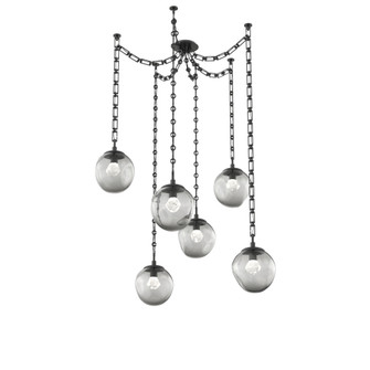 Aster Round 6pc Swag Multi-Pendant Chain (LED) (1289|SNB0066-06-MB-ZS-CH3-L3)