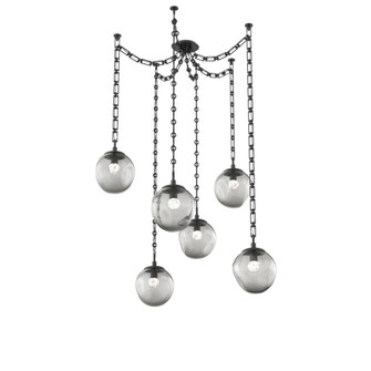 Aster Round 6pc Swag Multi-Pendant Chain (LED) (1289|SNB0066-06-MB-FS-CH3-L3)