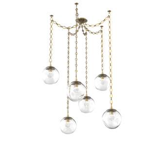 Aster Round 6pc Swag Multi-Pendant Chain (LED) (1289|SNB0066-06-GB-ZC-CH1-L1)