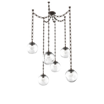 Aster Round 6pc Swag Multi-Pendant Chain (LED) (1289|SNB0066-06-FB-ZC-CH3-L3)