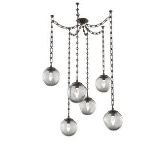 Aster Round 6pc Swag Multi-Pendant Chain (LED) (1289|SNB0066-06-FB-GS-CH3-L1)