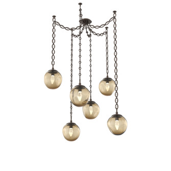 Aster Round 6pc Swag Multi-Pendant Chain (LED) (1289|SNB0066-06-FB-GB-CH2-L3)