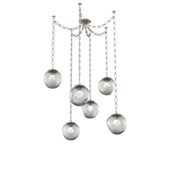 Aster Round 6pc Swag Multi-Pendant Chain (LED) (1289|SNB0066-06-BS-ZS-CH2-L1)