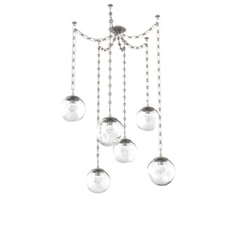 Aster Round 6pc Swag Multi-Pendant Chain (LED) (1289|SNB0066-06-BS-ZC-CH3-L3)