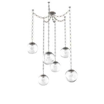Aster Round 6pc Swag Multi-Pendant Chain (LED) (1289|SNB0066-06-BS-ZC-CH2-L3)