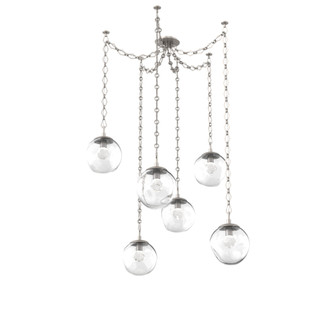 Aster Round 6pc Swag Multi-Pendant Chain (LED) (1289|SNB0066-06-BS-ZC-CH1-L1)