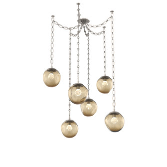 Aster Round 6pc Swag Multi-Pendant Chain (LED) (1289|SNB0066-06-BS-ZB-CH2-L1)