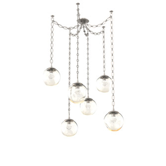 Aster Round 6pc Swag Multi-Pendant Chain (LED) (1289|SNB0066-06-BS-ZA-CH2-L3)