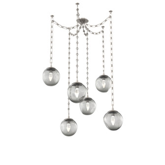 Aster Round 6pc Swag Multi-Pendant Chain (LED) (1289|SNB0066-06-BS-GS-CH3-L3)
