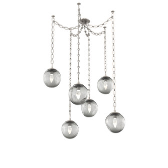 Aster Round 6pc Swag Multi-Pendant Chain (LED) (1289|SNB0066-06-BS-GS-CH2-L1)