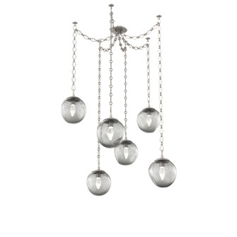 Aster Round 6pc Swag Multi-Pendant Chain (LED) (1289|SNB0066-06-BS-GS-CH1-L3)