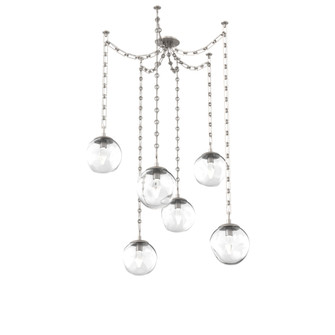 Aster Round 6pc Swag Multi-Pendant Chain (LED) (1289|SNB0066-06-BS-GC-CH3-L1)