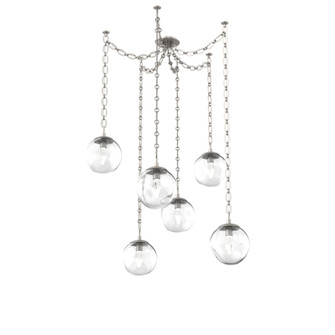 Aster Round 6pc Swag Multi-Pendant Chain (LED) (1289|SNB0066-06-BS-GC-CH2-L1)